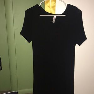 black tight ribbed dress